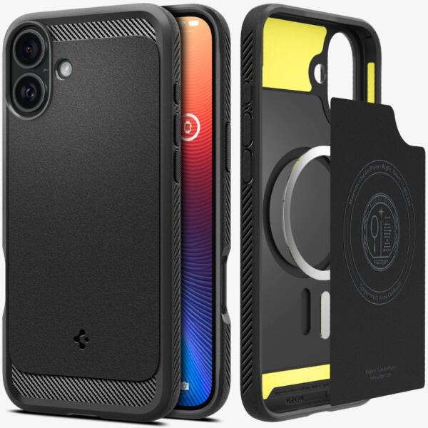 Apple iPhone 16 Rugged Armor MagSafe case matte black (ACS08214)