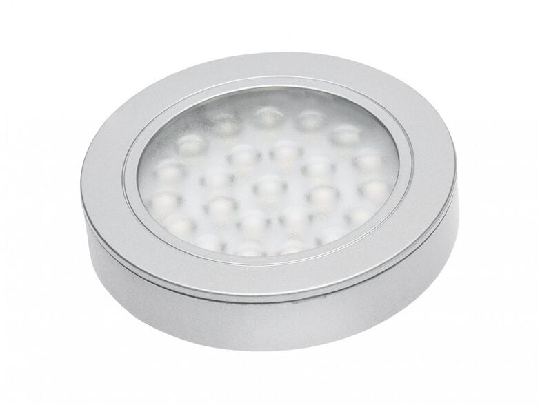 LD-VA24ZB-53 EZÜST süllyesztett LED lámpatest Vasco távolsággal, 12V DC, 1.7W, 24 SMD3528, hideg fehér, 200cm kábel (LD-VA24ZB-53)