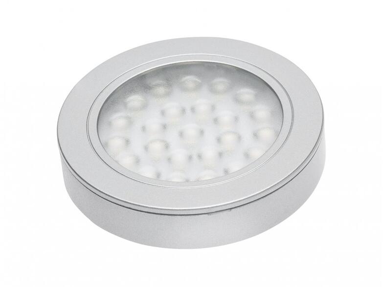 LD-VA24CB-53 Ezüst, süllyesztett LED-es lámpatest Vasco távolsággal, 12V DC, 1, 7W, 24 SMD3528, meleg fehér, 200cm (LD-VA24CB-53)