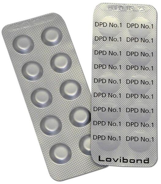 DPD No. 1 reagenstabletta szabad aktív klór méréshez fotométerbe - (10 db/levél)