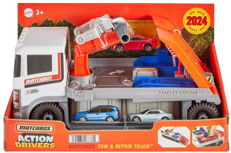 Matchbox Action Drivers - Autómentő és autószállító kamion (HRY43)