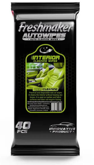 Freshmaker AutoWipes autóbelső tisztító kendő 40 lapos