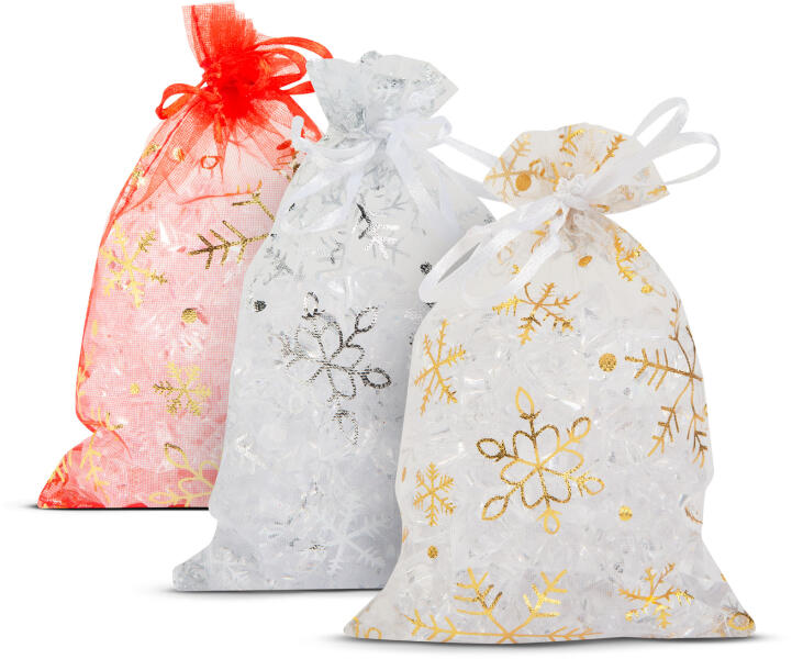 Organza ajándéktasak 3 féle 10x15 cm 58078A