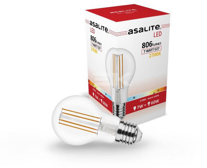 LED Izzó A60 filament gömb E27 7W 2700K (806 lumen)