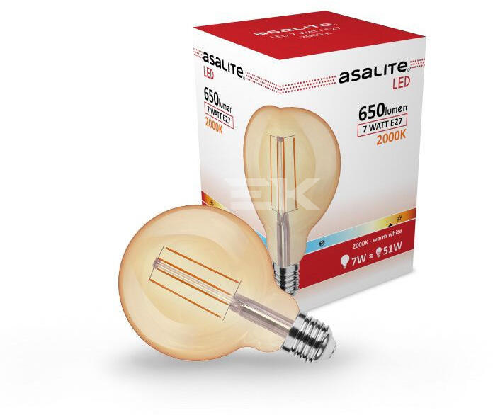 LED Izzó G95 filament E27 7W 2000K (650 lumen)