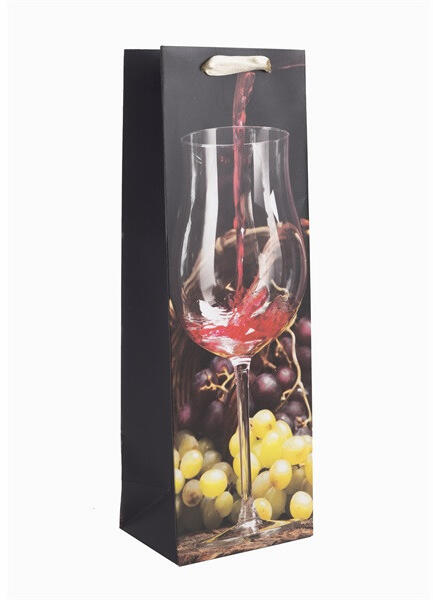 Papírtasak boros matt rosé pohár bor 12x36 cm 371642
