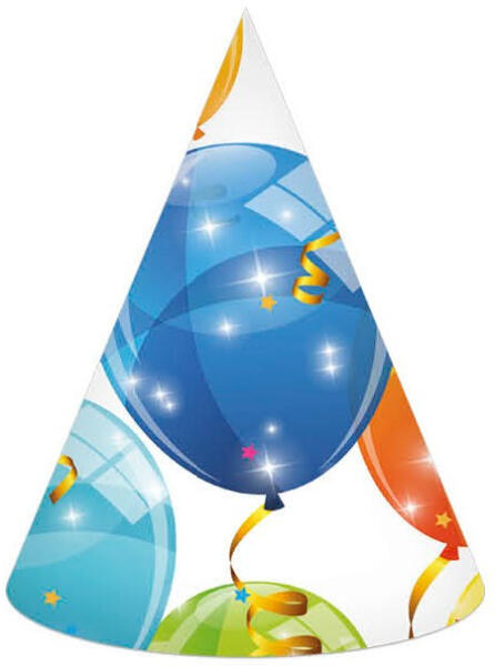 Sparkling Balloons, Lufis Parti kalap, csákó 6 db-os (PNN88157)