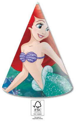 Ariel Curious, Disney Hercegnők, Ariel Parti kalap, csákó 6 db-os FSC (PNN95458)