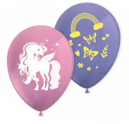 Unicorn Rainbow Colors, Unikornis léggömb, lufi 8 db-os (PNN93768)