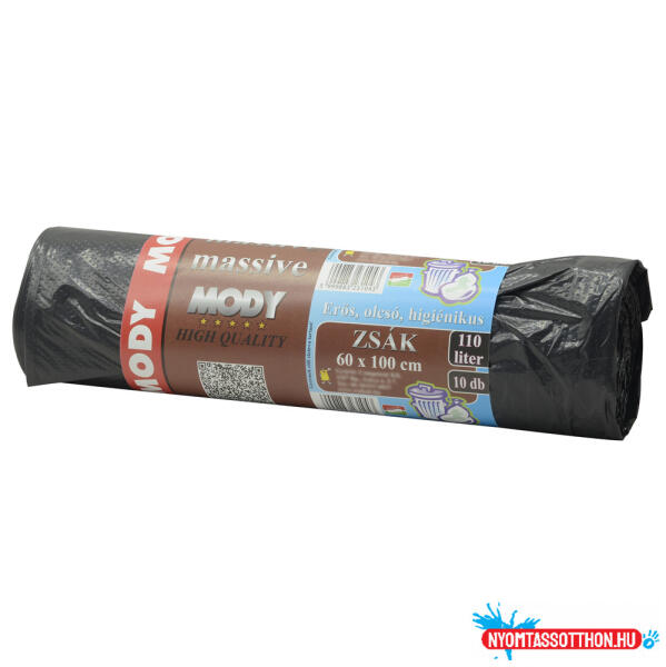 Szemeteszsák 110 liter 60 x 100 cm 10 db/tekercs fekete (41610)