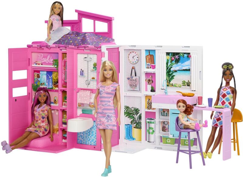 Barbie - összecsukható babaház babával (HRJ77)
