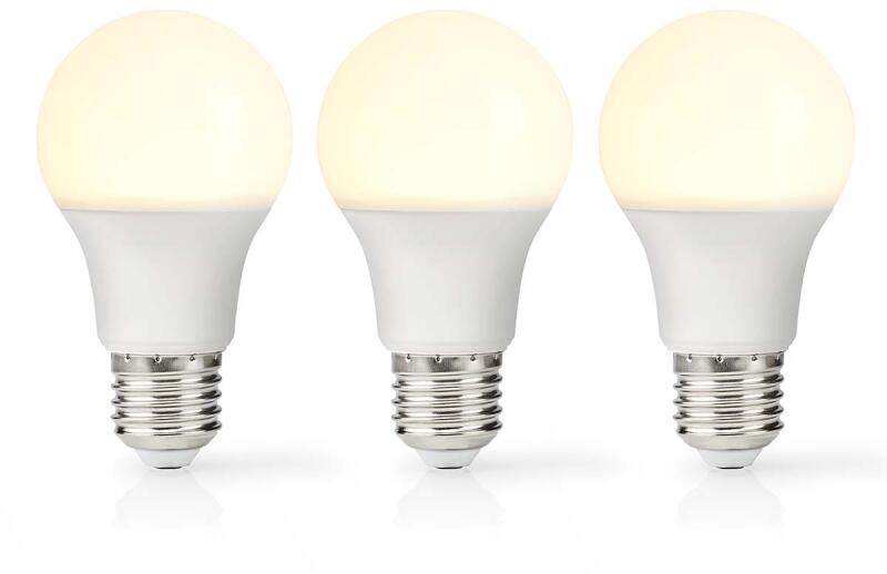 LED A60 Izzó - 8, 5 W, 806 Lm, 2700 K, E27, 3 db, Meleg Fehér