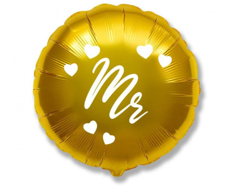 Gold, Arany Mr fólia lufi 46 cm (WP) (MLG314762)