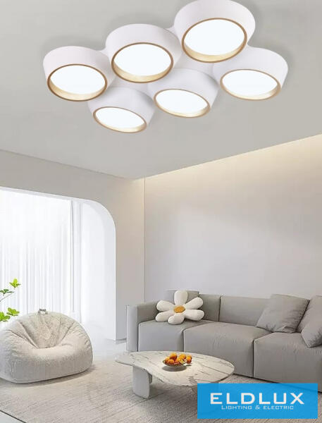 Mennyezeti lámpa 120w 9600lm 6500k 860x570x130mm fehér/arany (C51-BF)