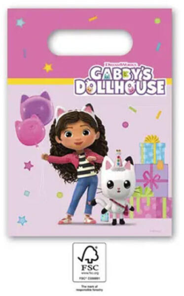 Gabby's Dollhouse - Gabi babaháza papír ajándéktasak 4 db-os PNN95759