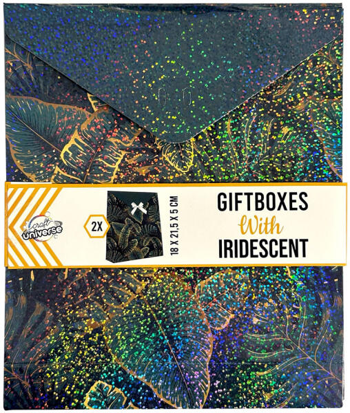 Zöld falevél mintás Iridescent ajándékdoboz 2 db-os ARJ066994D