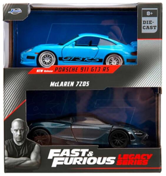 Fast & Furious Twin Pack Brian Porsche 996 GT3 RS + Shaw McLaren 720S (253202012)
