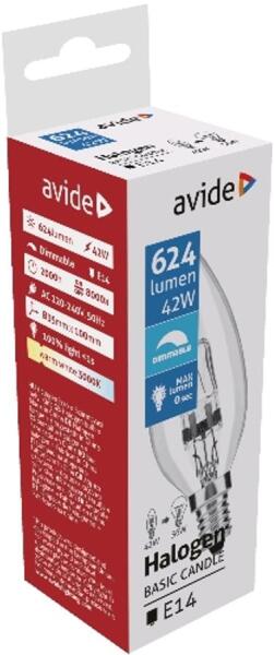 Halogén Candle 42W E14 2000H (AHC14WW-42W)
