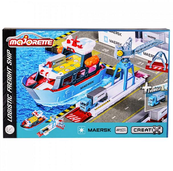Majorette: Creatix Maersk Teherszállító logisztikai hajó járművel szett (212050039)