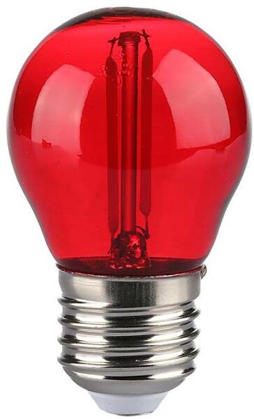 LED Izzó FILAMENT G45 E27/2W/230V piros VT1938 (VT1938)