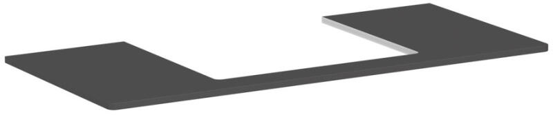 Xelu Q Laminált pultlap 1180/550 középen fúrva a Xelu Q 600/480 mosdókagylóhoz, matt szürke gyémánt 54111910 (54111910)