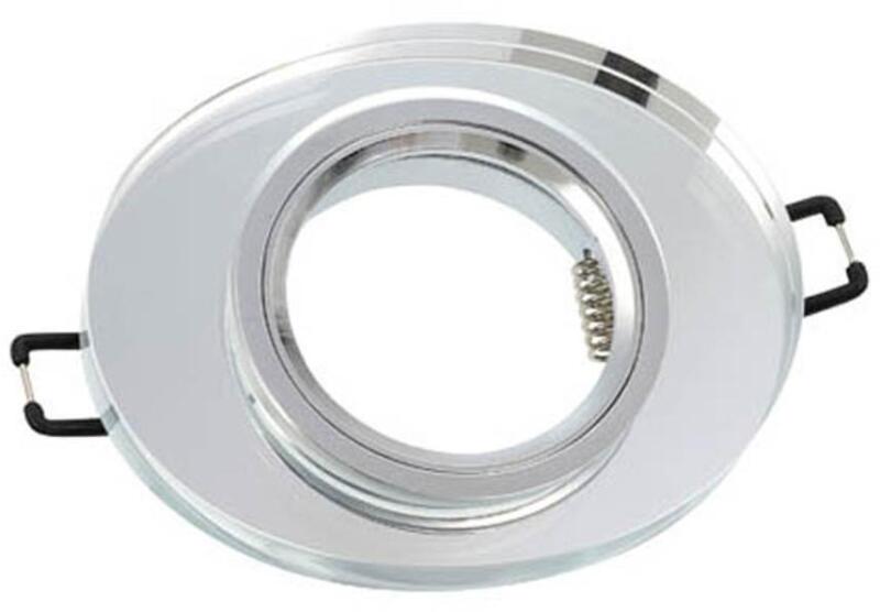 Spot Light Fixture Recessed Mounted Crystal-E Ellipse Chrome & Glass Gu5.3 Mr16 Φ80X22mm 2012080 VITO (2182)