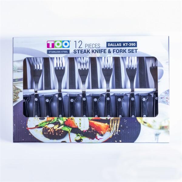 KT-390 DALLAS 12 db-os steak kés és villa készlet (KT-390) - officedepot