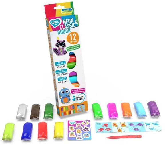 Lovin: Neon és klasszikus gyurma szett 12 db-os (41182)