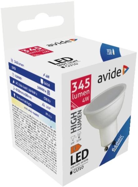 Led Spot Alu+Plastic 4W Gu10 Cw 6400K (ABGU10CW-4W-AP)