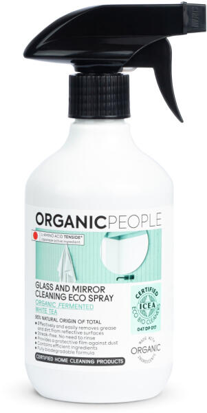 Organic People öko ablak- és tükörtisztító spray bio fermentált fehér teával 500 ml - perfectlife