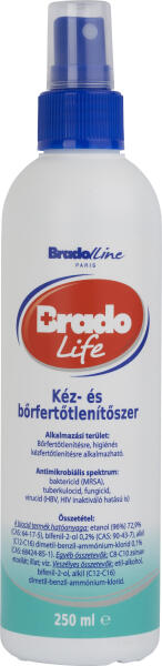 Bradolife kéz-és bőrfertőtlenítőszer 250 ml - perfectlife