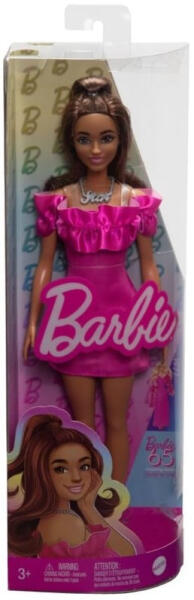 Barbie- Fashionista barátnők: stílusos divatbaba 65 évfordulós baba Pink metál ruhában (HRH15)