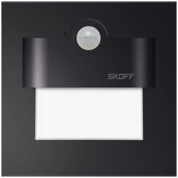 LED lépcsőlámpa 1W 6500K 10V DC IP20 matt fekete TANGO Skoff mozgásérzékelővel (SKOPR3155)