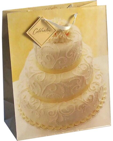 Esküvői torta normál méretű ajándéktáska 11x6x15 cm 29583
