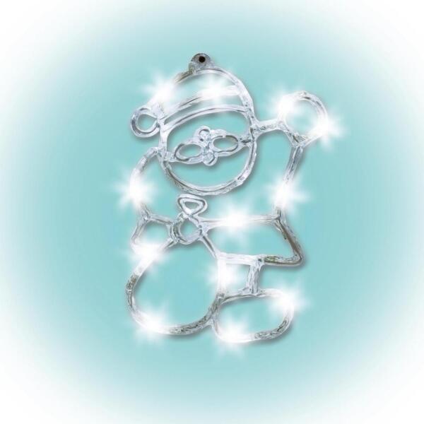 LED-es ablakdísz, akril, Mikulás, 30cm, 4, 5V (KID 702)