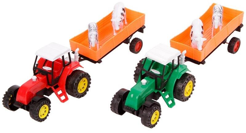 Lendkerekes traktor állatszállító utánfutóval 30cm (10202)