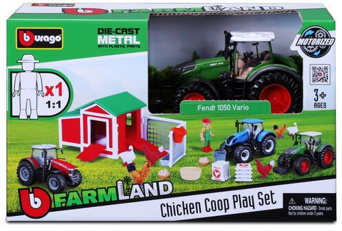 10cm traktor + csirkeól + csirke + kerítés (45099)