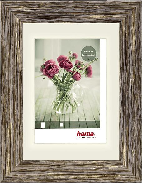 Hama Chalet barnásszürke műanyag képkeret 15x20 cm (175279)