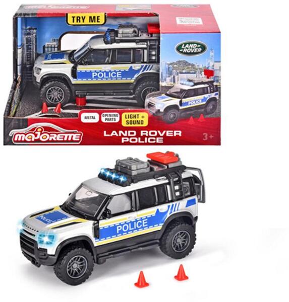 Majorette: Land Rover fém rendőrautó fénnyel és hanggal 12cm (213712000038)
