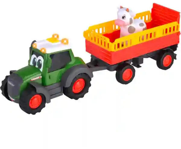 ABC - Tehénszállító traktor kicsiknek utánfutóval, fénnyel és hanggal 32cm (204115011)