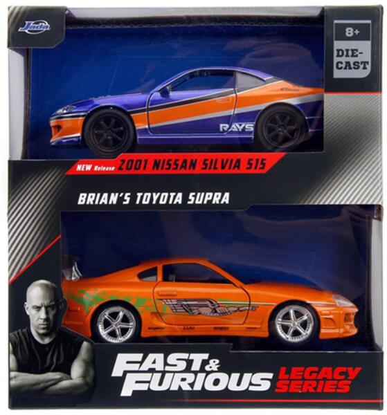 Fast & Furious Legacy Series Twin Pack 2001 Nissan Silvia S15 + Toyota Supra (253202017)