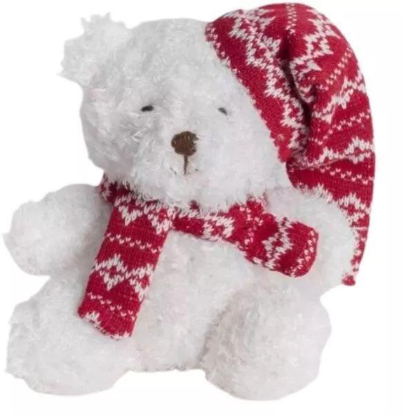 Piros sapkás karácsonyi maci 13 cm (061116)