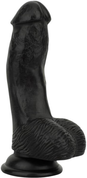 Élethű herés dildó - 12 cm (fekete) (8719934019263)