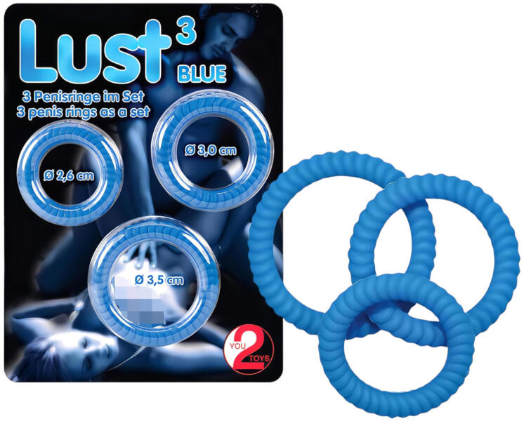 Lust 3 péniszgyűrű trió kék
