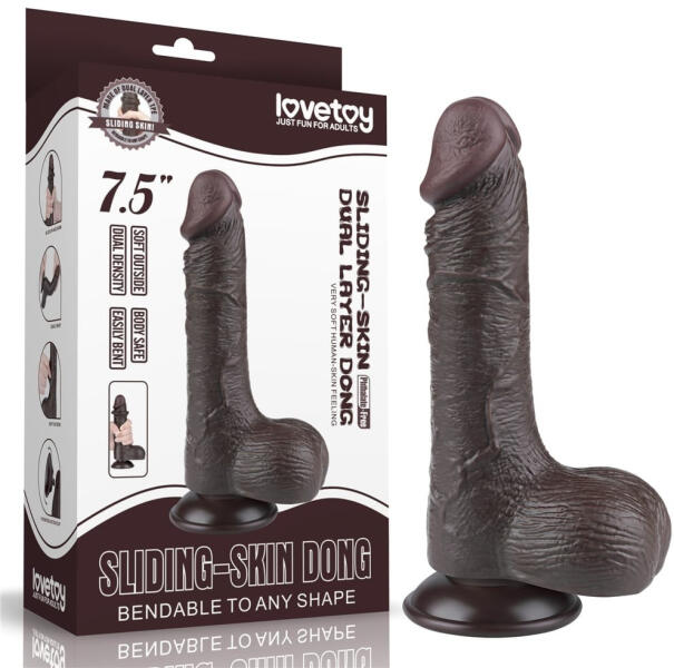 7.5'' Sliding Skin Dual Layer Dong Black III