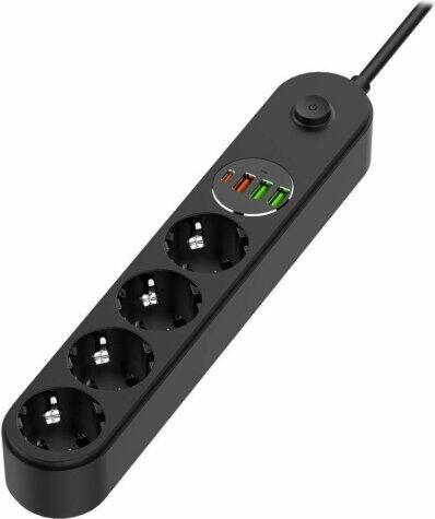 4 Plug + 4 USB 2 m Switch (CW-CHE44PDB)