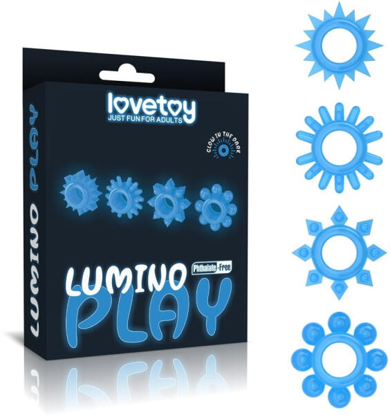 Lumino Play Penis Ring kék 4 db