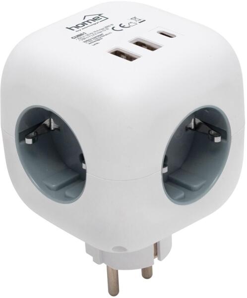 Home 3 Plug + 3 USB (CUBE1)
