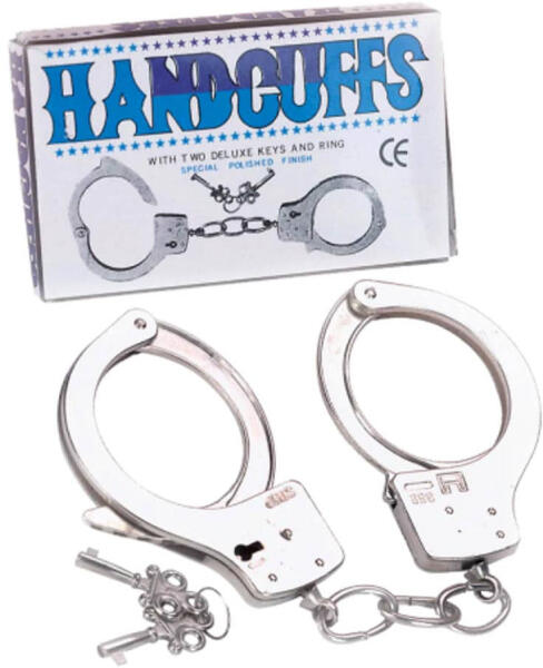 Large Metal Handcuffs With Keys fém bilincs ezüst