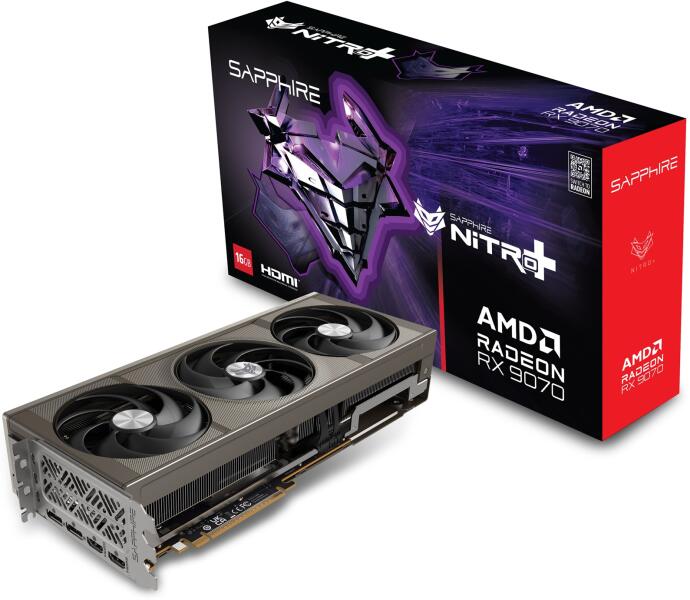 SAPPHIRE Radeon RX 9070 NITRO+ 16GB GDDR6 256bit (11349-01-20G